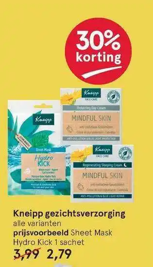 Etos Kneipp Gezichtsverzorging 30% Korting aanbieding