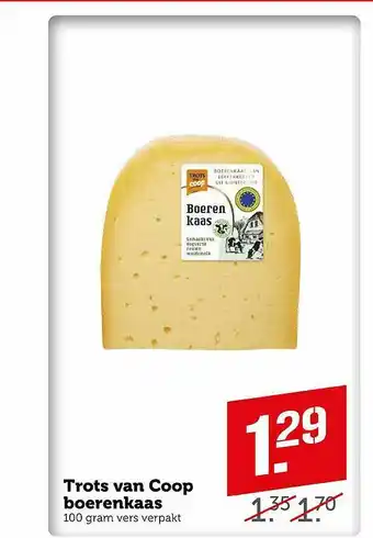 Coop Trots Van Coop Boerenkaas 100g aanbieding