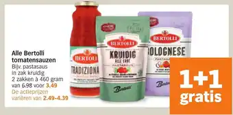 Albert Heijn Alle bertolli tomatensauzen 460g aanbieding