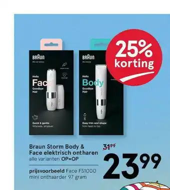 Etos Braun Storm Body & Face Elektrisch Ontharen 25% Korting aanbieding