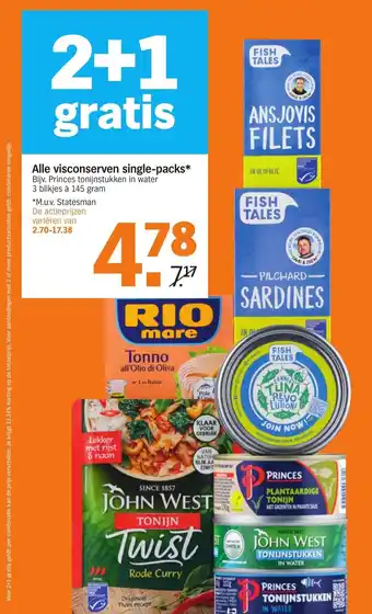 Albert Heijn Alle visconserven single-packs aanbieding