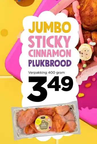 Jumbo Sticky Cinnamon Plukbrood 400 gram aanbieding