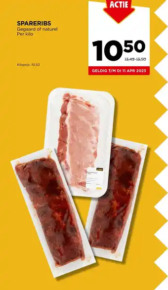 Jumbo Spareribs Gegaard of naturel per kilo aanbieding