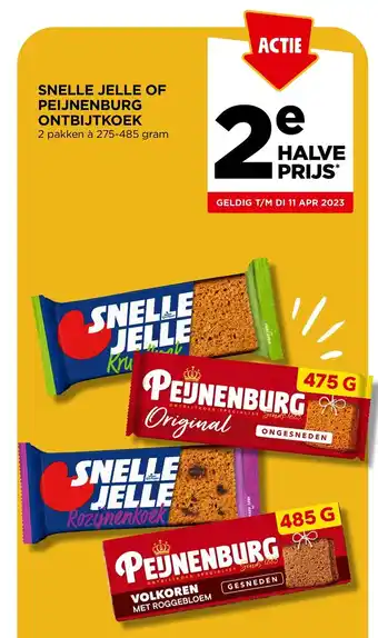 Jumbo Snelle Jelle Of Peijnenburg Ontbijtkoek 2 pakken a 275-485 gram aanbieding