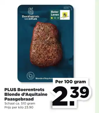 PLUS Plus boerentrots blonde d'aquitaine paasgebraad aanbieding