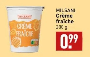 ALDI Milsani crème fraîche aanbieding