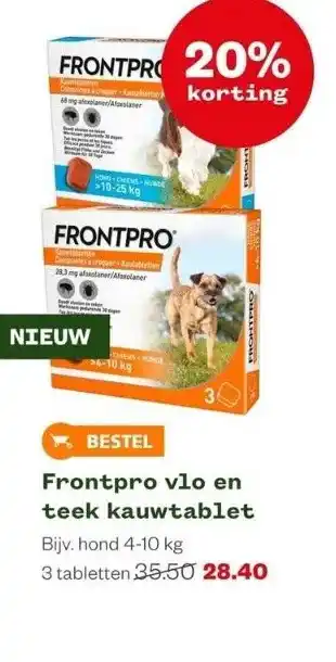 Welkoop Frontpro vlo en teek kauwtablet aanbieding