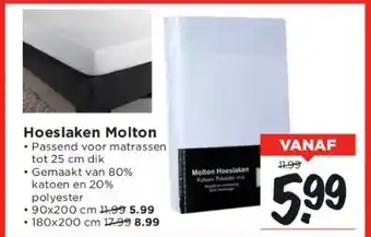 Vomar Voordeelmarkt Hoeslaken molton aanbieding