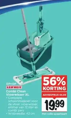 Vomar Voordeelmarkt Leifheit combi clean vloerwisser xl aanbieding