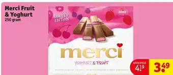 Kruidvat Merci fruit & yoghurt aanbieding