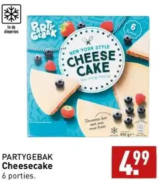 ALDI Partygebak cheesecake 6 porties. aanbieding