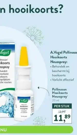 Holland & Barrett A.vogel pollinosan hooikoorts neusspray: aanbieding