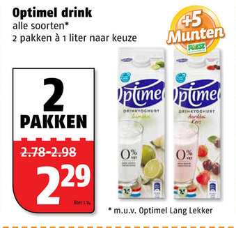 Poiesz Optimel drinks 2*1L aanbieding