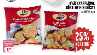 MCD Supermarkt 11'er knapperige rösti of mini rösti aanbieding