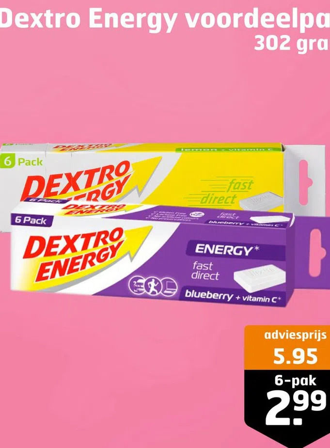 Dextro energy voordeelpak 302 gram aanbieding bij Trekpleister