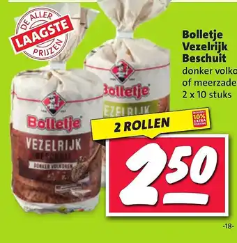 Nettorama Bolletje vezelrijk beschuit aanbieding