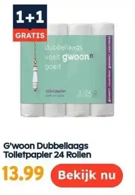 Ochama G'woon dubbellaags toiletpapier 24 rollen aanbieding