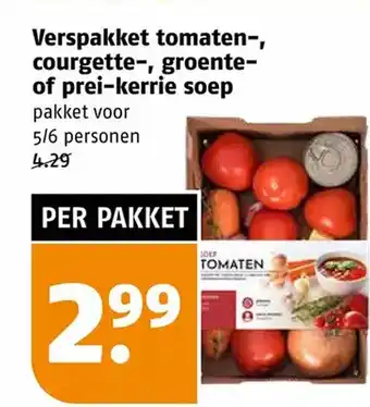 Poiesz Verspakket tomaten-, courgette-, groente- of prei-kerrie soep aanbieding