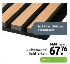 GAMMA Lattenwand licht eiken aanbieding