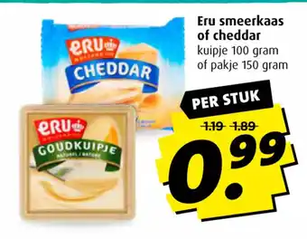 Boni Eru smeerkaas of cheddar aanbieding
