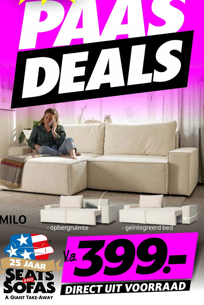 Milo aanbieding bij Seats and Sofas
