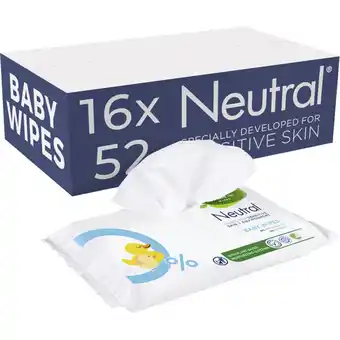 Albert Heijn Neutral baby wipes 0% parfume 16-pack aanbieding