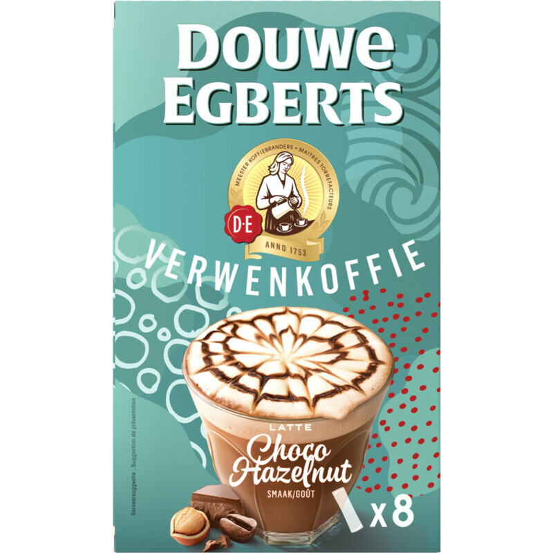 Douwe egberts verwenkoffie latte choco hazelnut aanbieding bij Albert Heijn