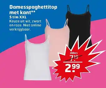 Trekpleister Damesspagettitop met kant aanbieding