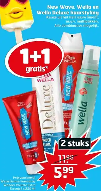 Trekpleister New wave, wella en wella deluxe haarstylng aanbieding