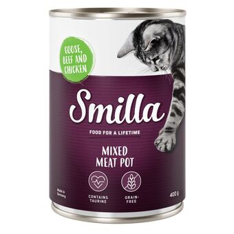 Zooplus 24x400g multivleespotje gans, rund en kip smilla kattenvoer aanbieding