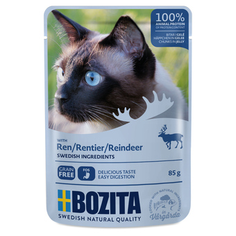 Zooplus 12x85g stukjes in gelei pouch eland bozita kattenvoer aanbieding