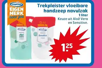 Trekpleister Vloeibare handzeep navulzak 1 liter aanbieding