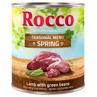 Zooplus 6x800g lente menu lam met sperziebonen rocco natvoer honden aanbieding