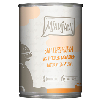 Zooplus 6x400g mjamjam sappige kip op smakelijke wortels kattenvoer nat aanbieding