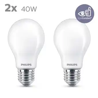 Praxis Philips led lichtbron e27 4,5w warm wit - 2 stuks aanbieding