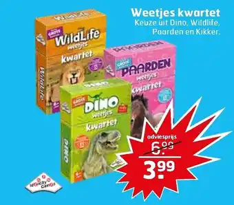 Trekpleister Weetjes kwartet aanbieding