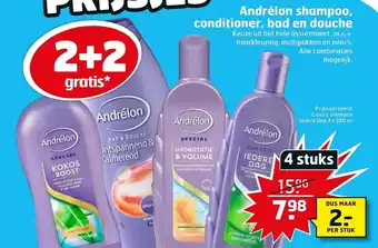 Trekpleister Andrelon shampoo, conditioner, bad en douche aanbieding