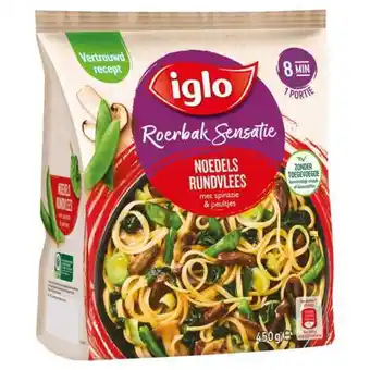 Coop Iglo roerbak sensatie noedels rundvlees aanbieding