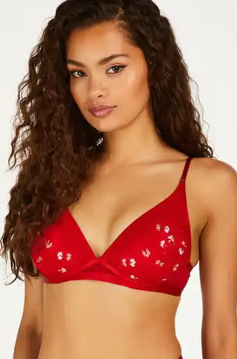 Hunkemoller Hunkemöller voorgevormde bh zonder beugel violet rood aanbieding