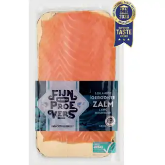 Jumbo Jumbo fijnproevers ijslandse gerookte zalm lang gesneden 100g aanbieding