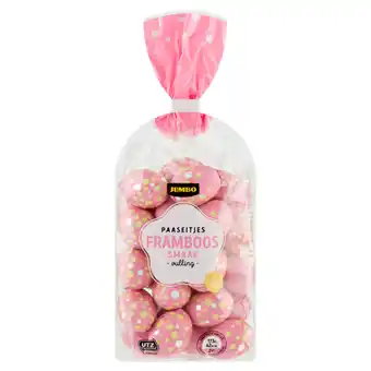 Jumbo Jumbo paaseitjes framboos smaak vulling wit 200g aanbieding