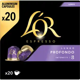 Jumbo L'or lungo profondo koffiecups voordeelpak 20 stuks aanbieding