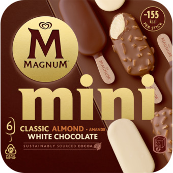Jumbo Magnum ijs mini classic-almond-white aanbieding
