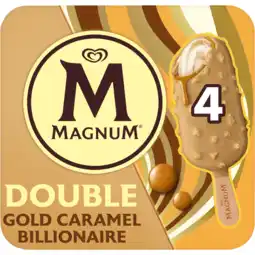Jumbo Magnum ijs double gold caramel billionaire 4 x 85ml aanbieding