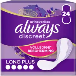 Jumbo Always discreet long+ incontinentie inlegkruisjes aanbieding