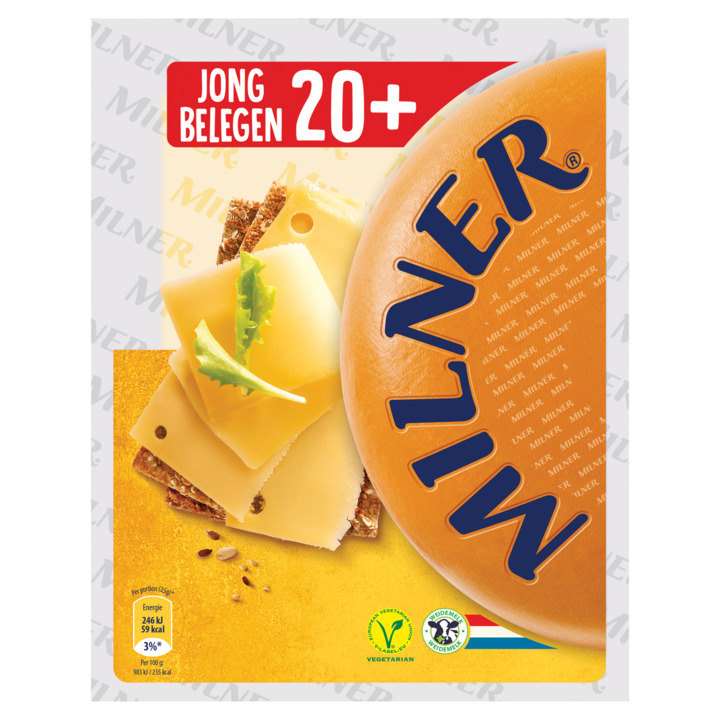 Jumbo Milner 20+ jong belegen kaas plakken 175g aanbieding