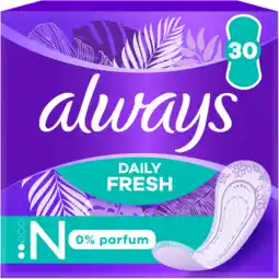 Jumbo Always daily fresh normal 0% parfum 30 stuks aanbieding