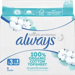 Jumbo Always cotton protection night maandverband aanbieding