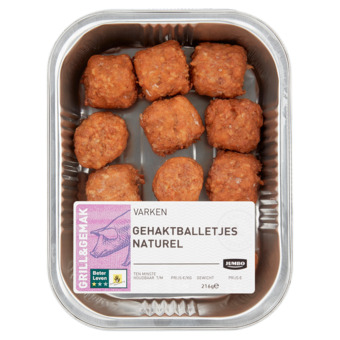 Jumbo Jumbo gehaktballetjes naturel 216g aanbieding