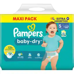 Jumbo Pampers baby-dry maat 5+, 84 luiers, tot 12 uur bescherming, 12kg-17kg aanbieding